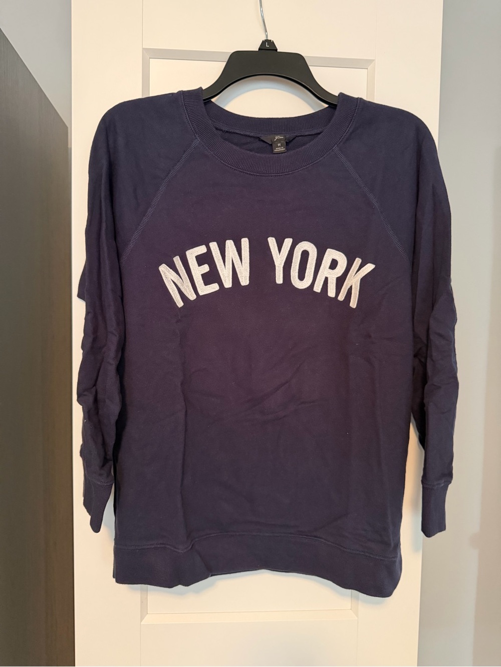 Jcrew Navy 'New York' Pullover Sweatshirt